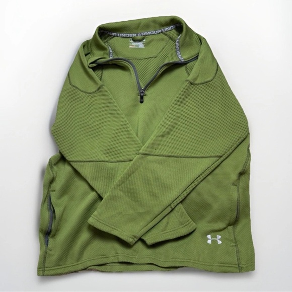 Under Armour Green 1/4 Zip Sweater with Performance Fabric - Picture 1 of 5